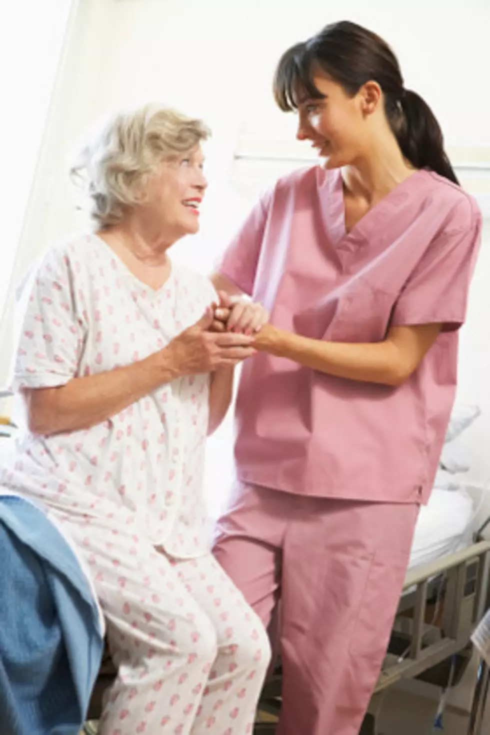 College Student Acts As Chair For Eldery Woman