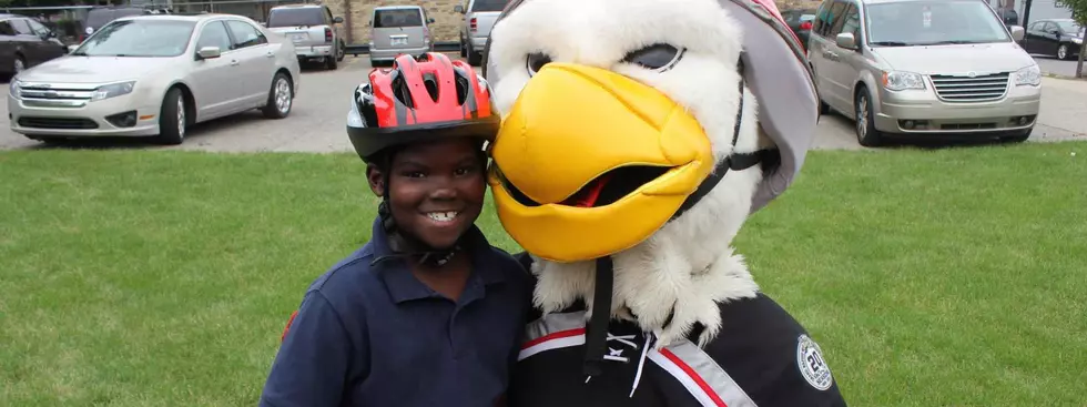 Griffins Players Handing Out Free Bike Helmets Today to Kids